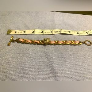 COPY - JUICY COUTURE Bracelet w/pink leather accent & jewel encrusted heart